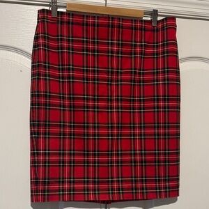 J. Crew Red Plaid Mini Skirt